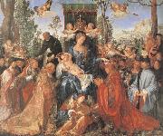 Albrecht Durer The Feast of the rose Garlands the virgen,the Infant Christ and St.Dominic distribut rose garlands oil on canvas